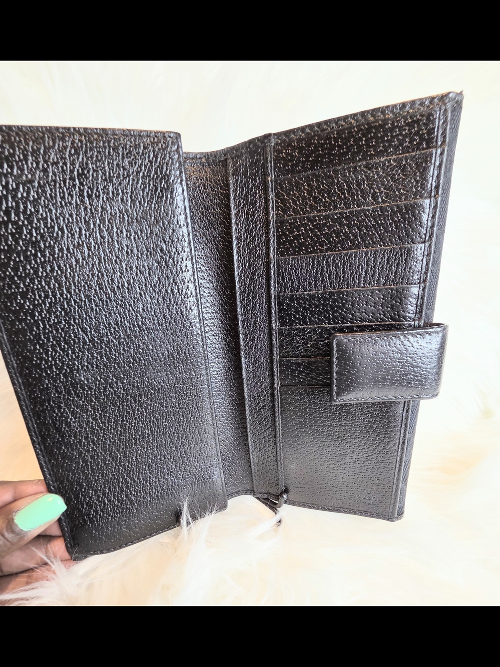 Gucci Black GG Canvas &Leather Princy GG Bow Accent  Continental Wallet Pristine - Picture 8 of 11